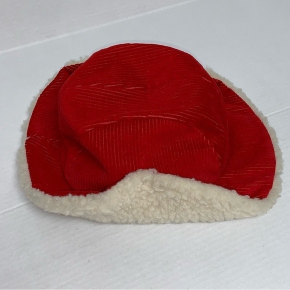 United Hatters Cap & Millinery Red Bucket Corduroy Hat Snaps Faux Fur Trim Vtg main image 11
